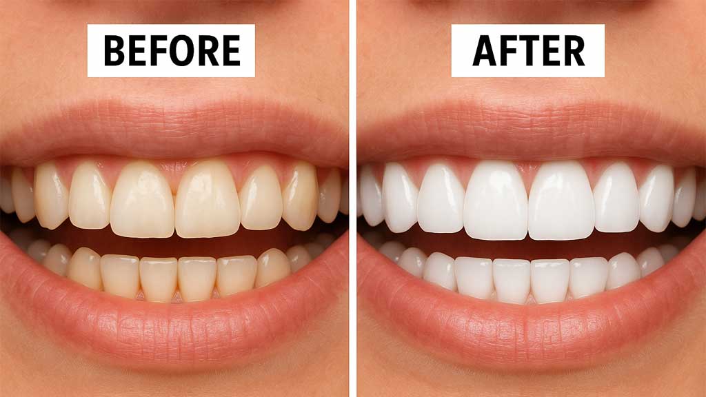 عکس قبل و بعد پولیش دندان کامپوزیت شده